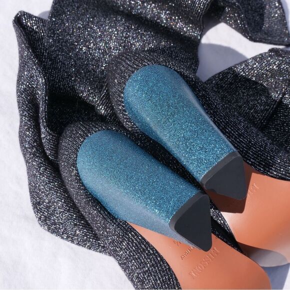Missoni sparkle knit over the knee peep toe‎ sock boots - Picture 9 of 9